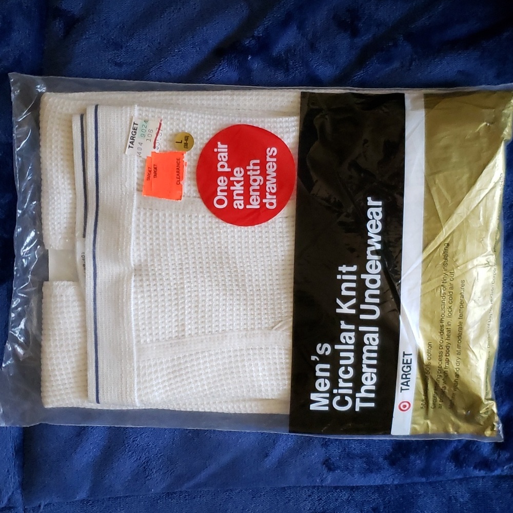 New NWT NOS Men’s Thermal underwear ankle length drawers bottom L 38 40